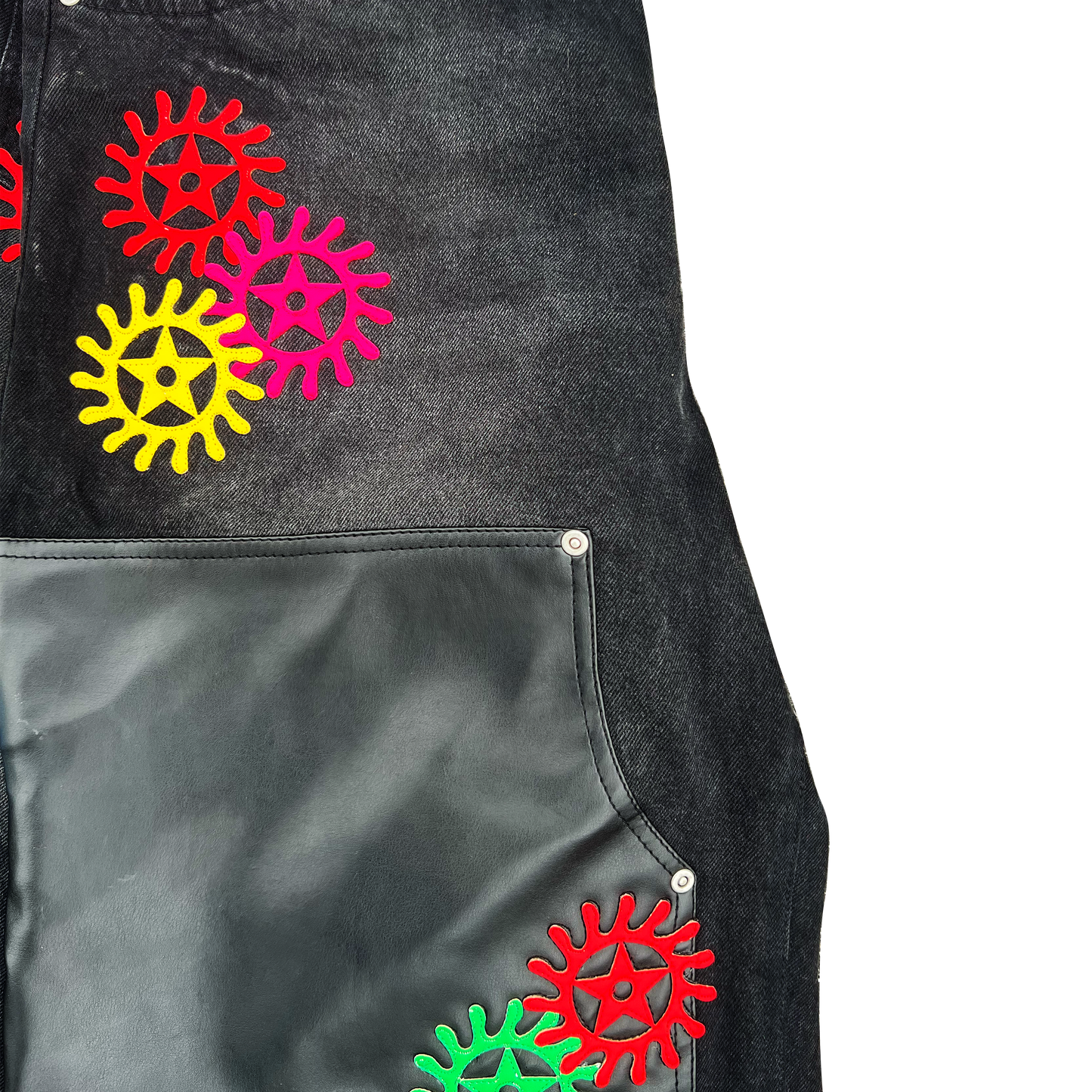 "Chrome Faces" Double Knee Jorts