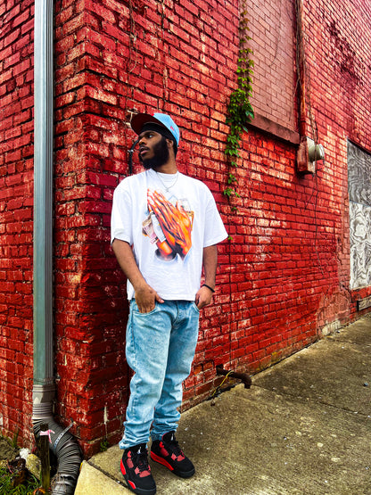 "Abundance" Tee In White