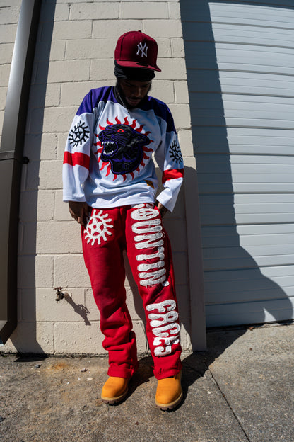 KTP Baggy Flare Sweats "Red"