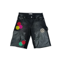 "Chrome Faces" Double Knee Jorts
