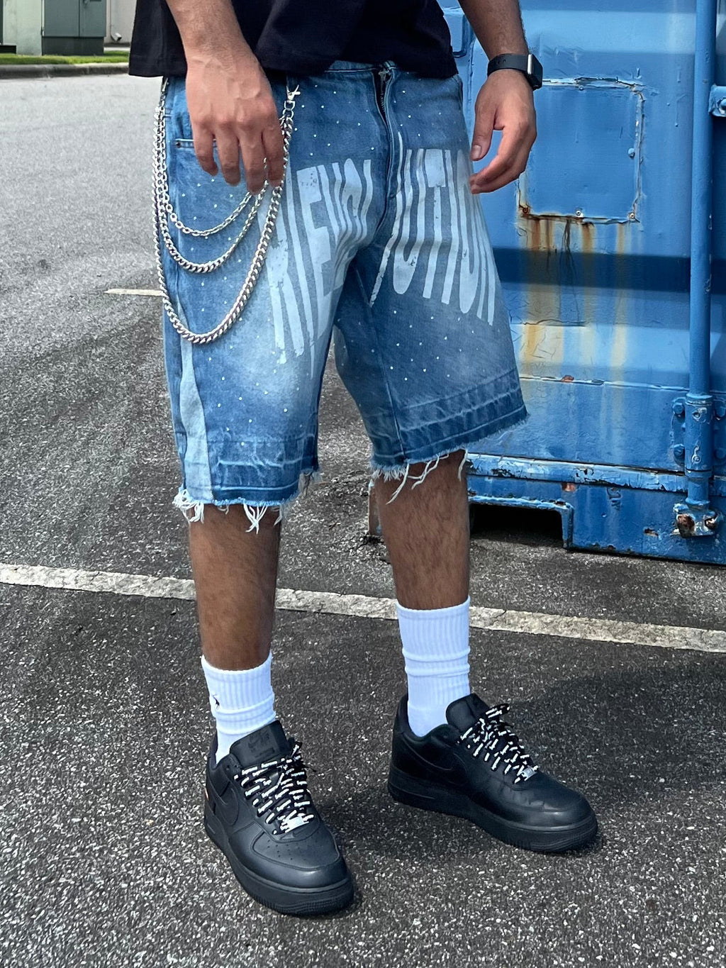 "Love Backwards" Shorts in Blue