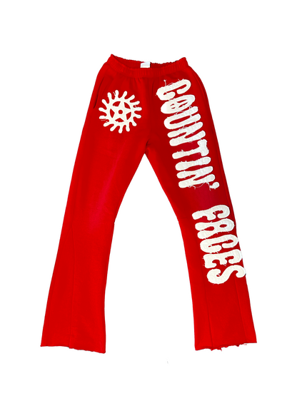 KTP Baggy Flare Sweats "Red"