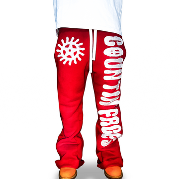 KTP Baggy Flare Sweats "Red"