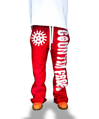 KTP Baggy Flare Sweats "Red"
