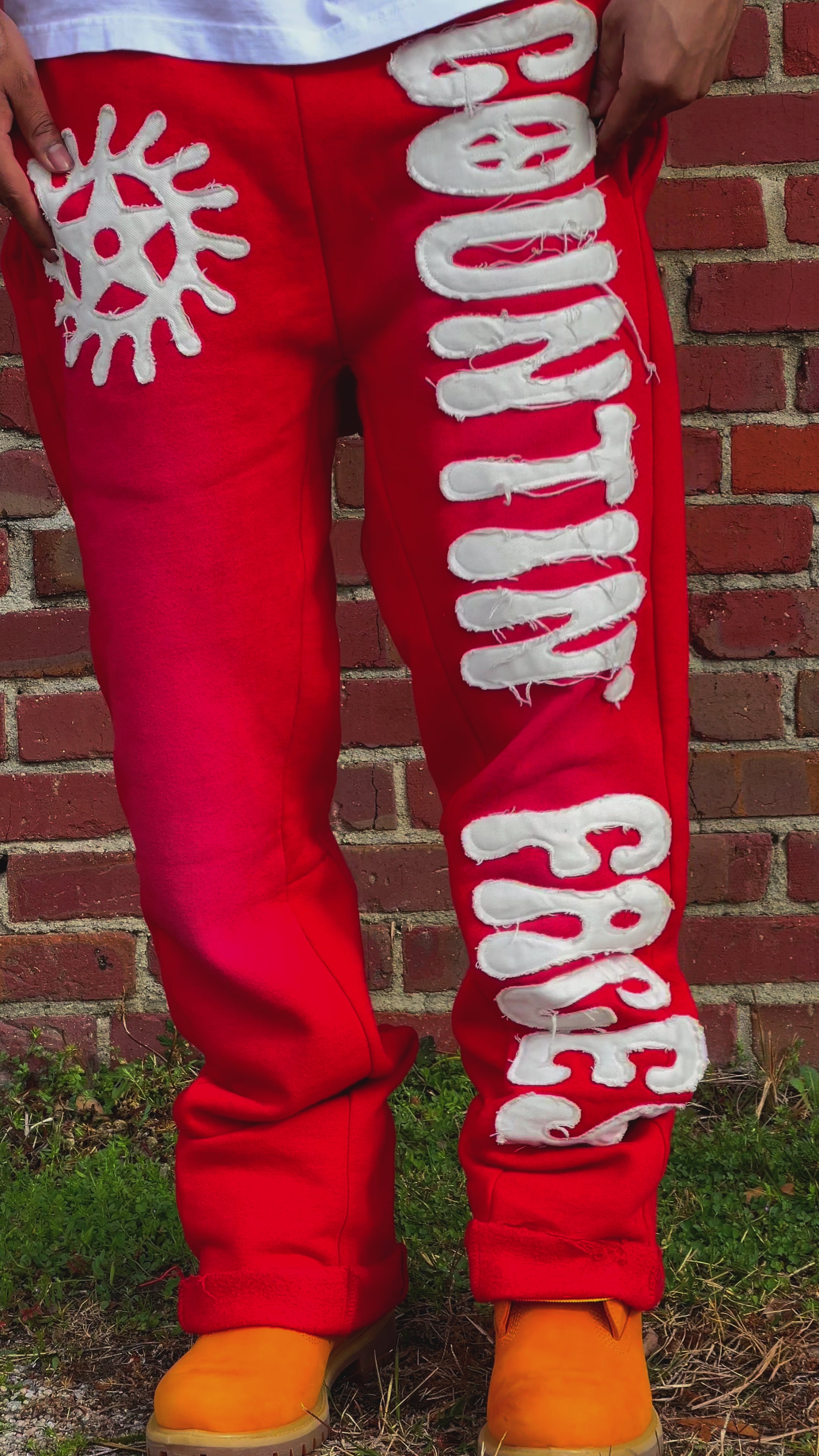 KTP Baggy Flare Sweats "Red"